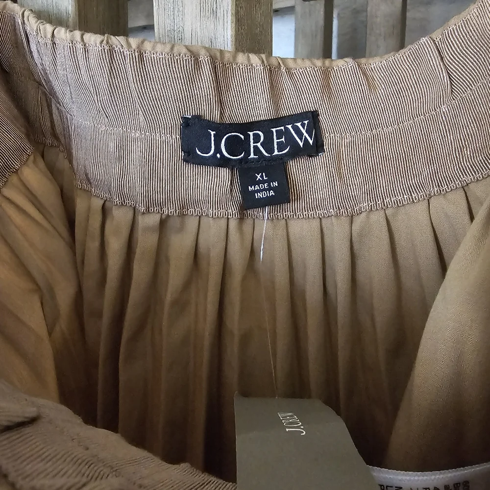 J. Crew Gwyneth Pleated Cotton Blend Midi Skirt Prep NWT Sz XL - Picture 3 of 7